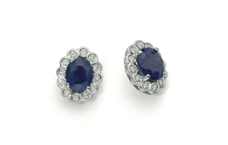 Orecchini donna in oro bianco con diamanti e zaffiri Donnaoro luce dhoz9573.012