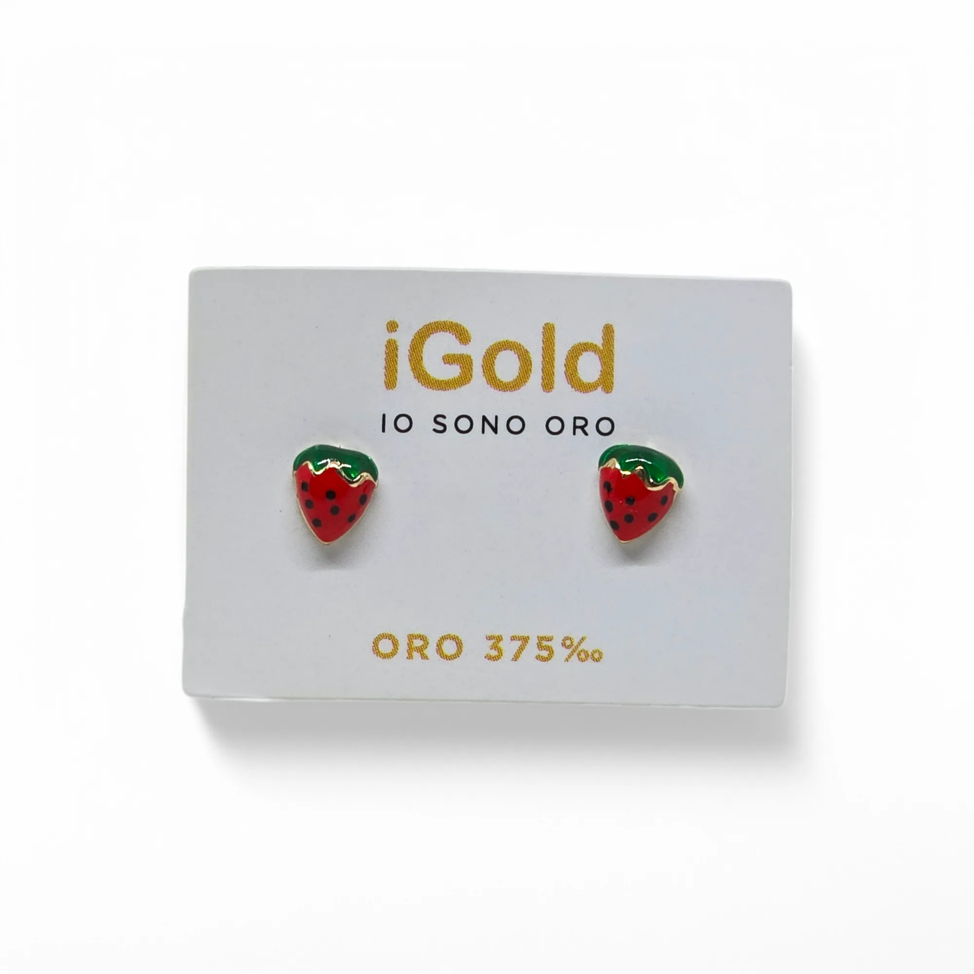 Orecchini in Oro 9kt 375 bambina a forma fragola
