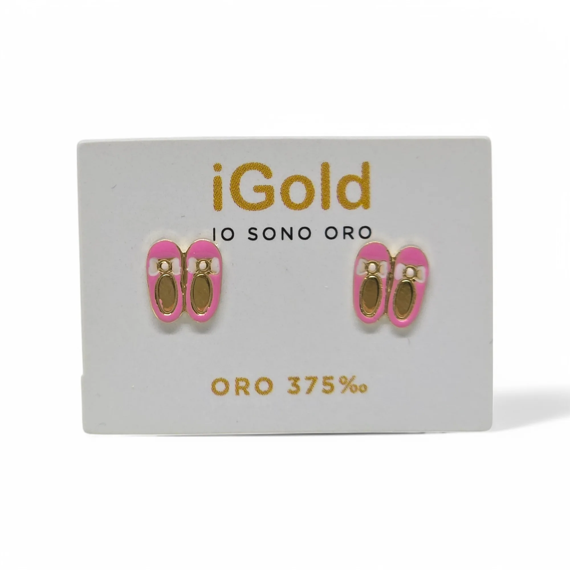 Orecchini in Oro Giallo 9kt 375 con Scarpette da Ballerina