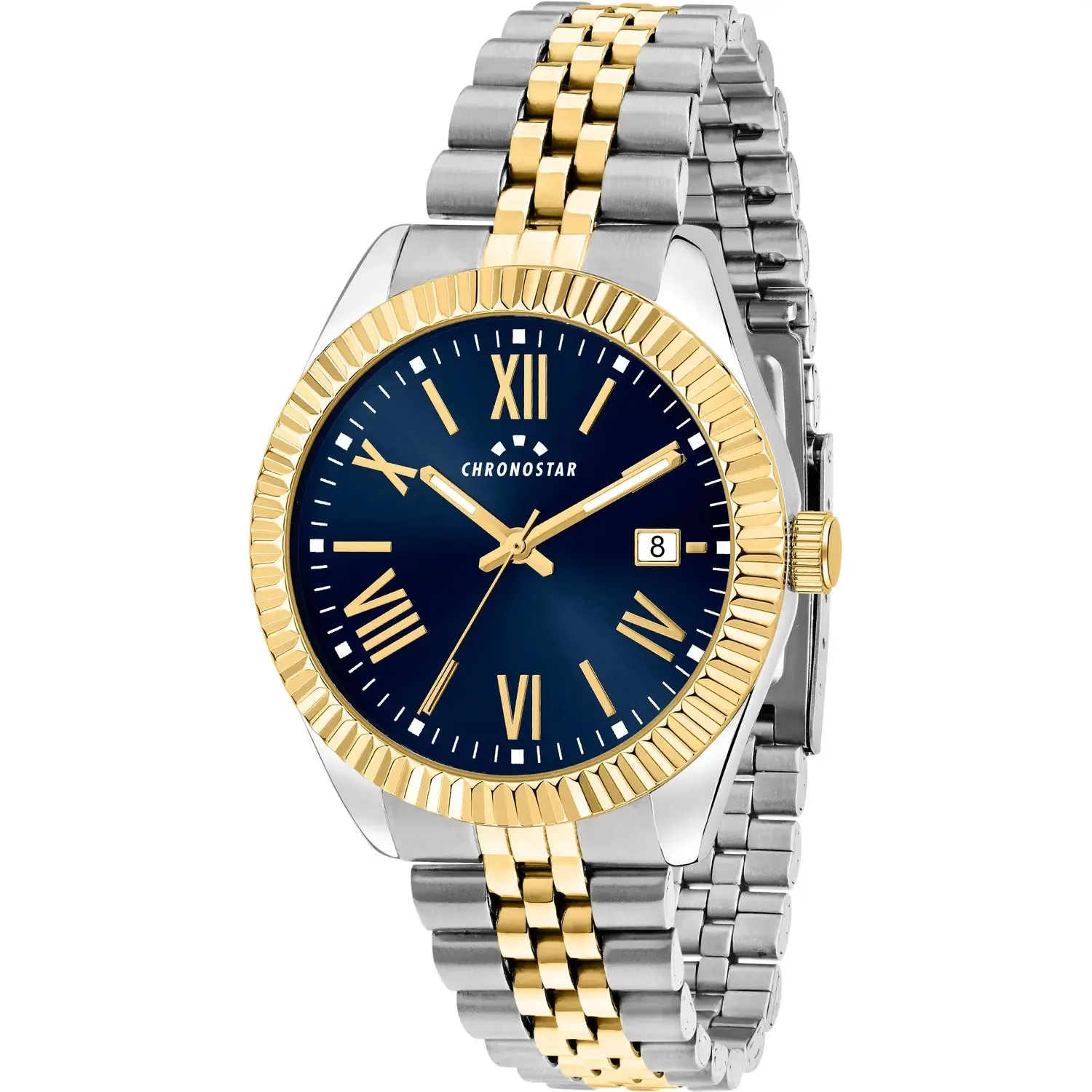 Orologio uomo Chronostar bicolore e quadrante blu r3753312006