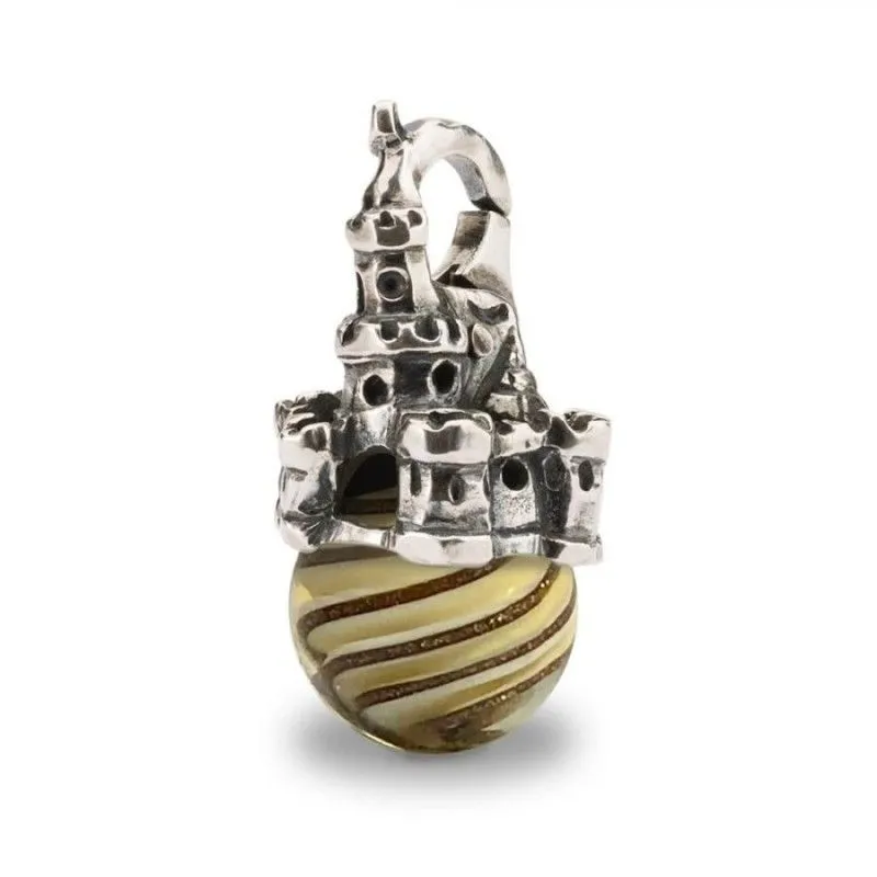 Pendente Trollbeads TAGPE-00081  “Castello di Sabbia” in argento 925 e vetro