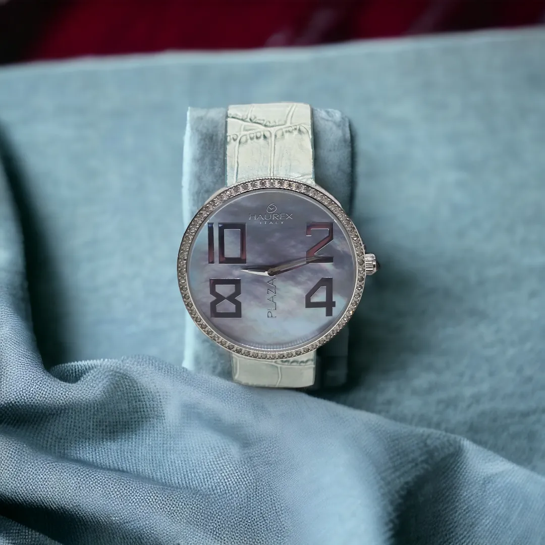 Orologio da polso donna Haurex FX210X in acciaio zirconato Plaza Line