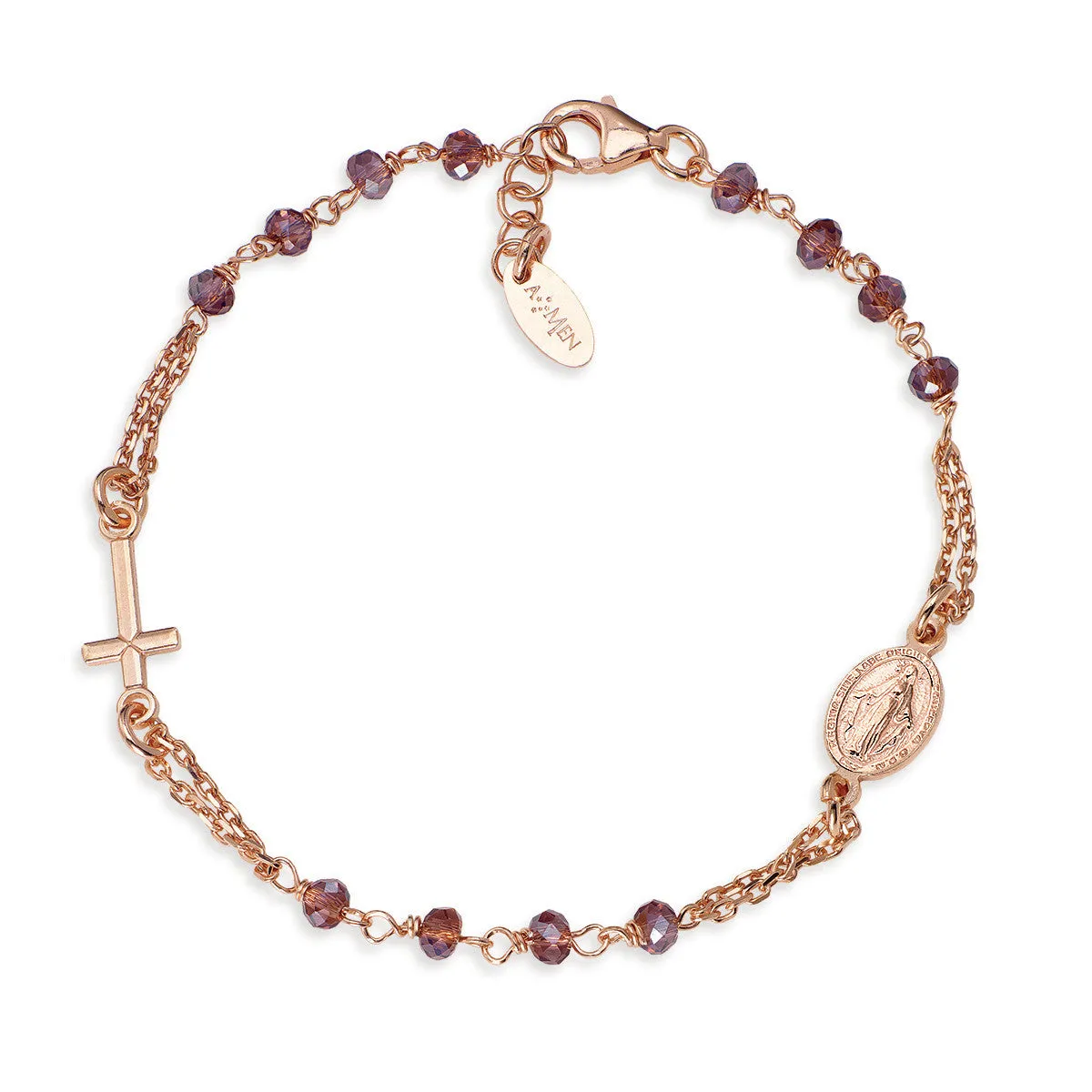 Bracciale Amen Rosario cristalli croce charm BRORVI3