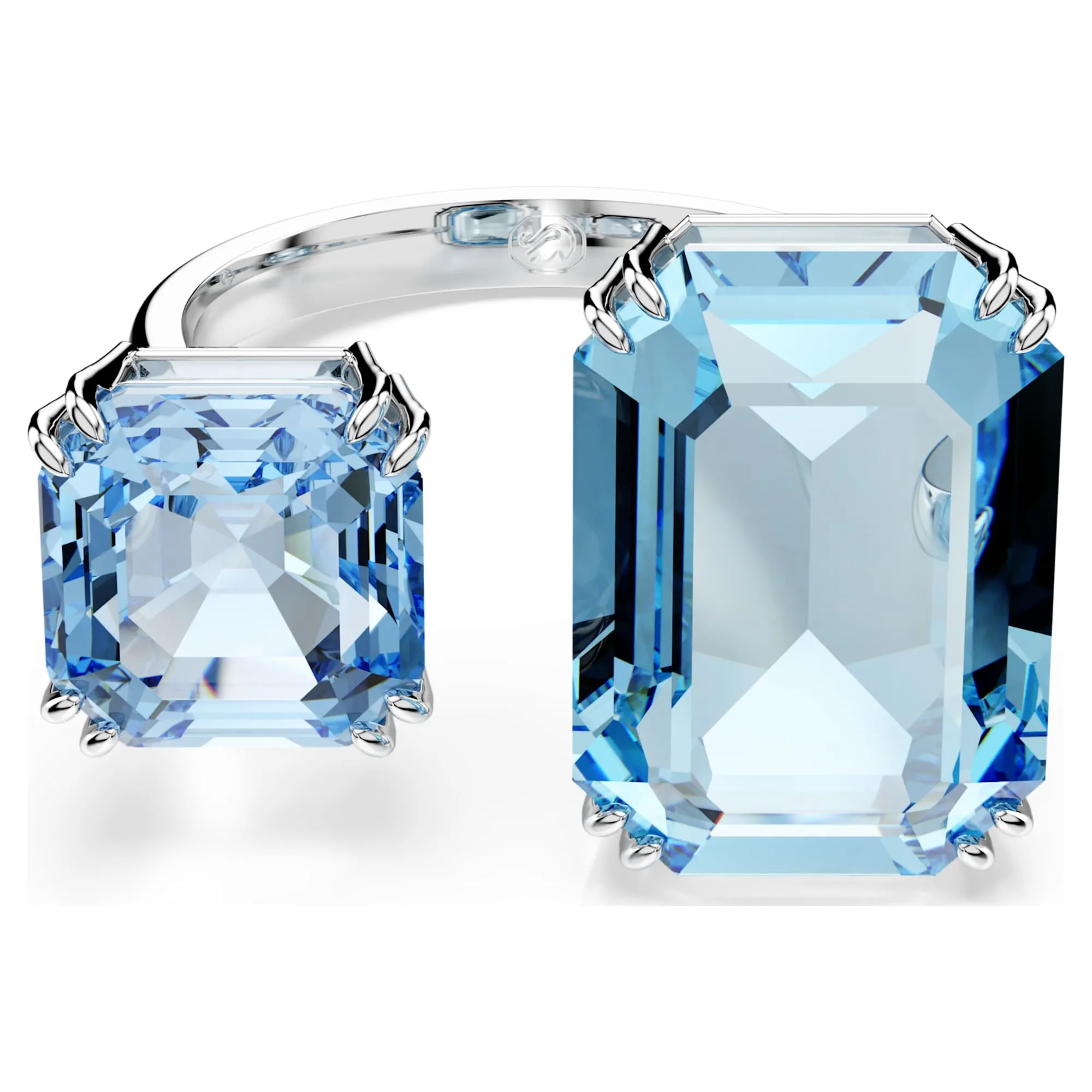 ANELLO APERTO SWAROVSKI MILLENIA TAGLIO OTTAGONALE, BLU, PLACCATO RODIO - 5694138