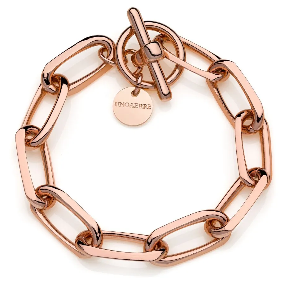 Bracciale in bronzo rosa catena forzatina - 2025