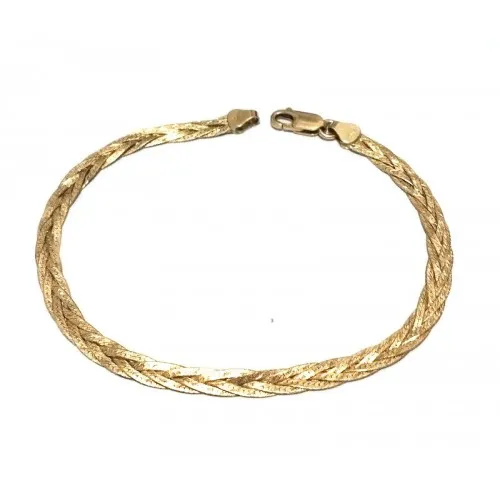 BRACCIALE UOMO DONNA INTRECCIO IN ORO GIALLO 18 KT