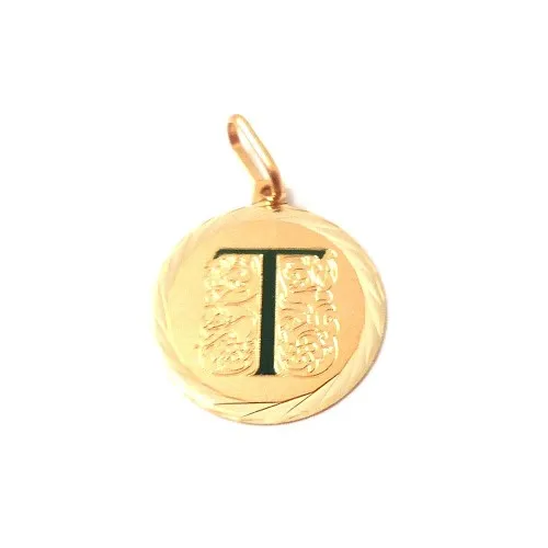 CIONDOLO LETTERA INIZIALE T IN ORO GIALLO 18 KT + COLLANA IN OMAGGIO