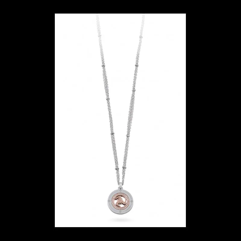 COLLANA CAMURRÌA A TRINACRIA GIROCOLLO TRE FILI CON PENDENTE TRINACRIA PVD ORO ROSA - CJ.CL02T.7R