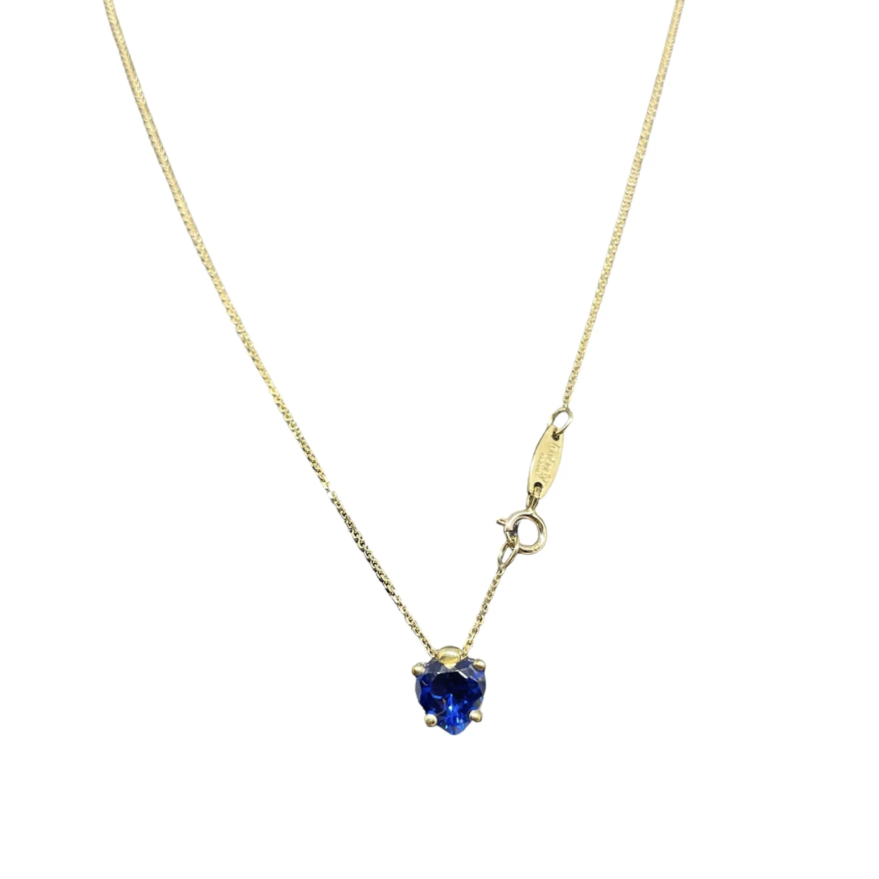 Collana iGold con cuore blu in Oro Giallo 375 9Kt