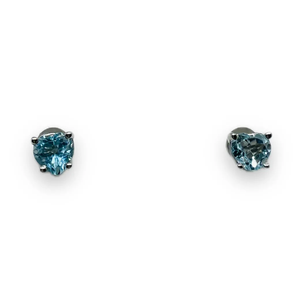 Orecchini iGold con cuore celeste Oro Bianco 375 9KT