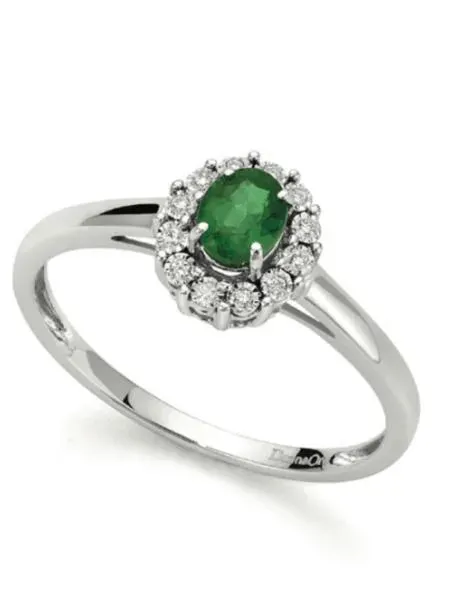 Anello da donna Donna Oro in oro 18 Kt con Smeraldo e Diamanti LAE10093.006