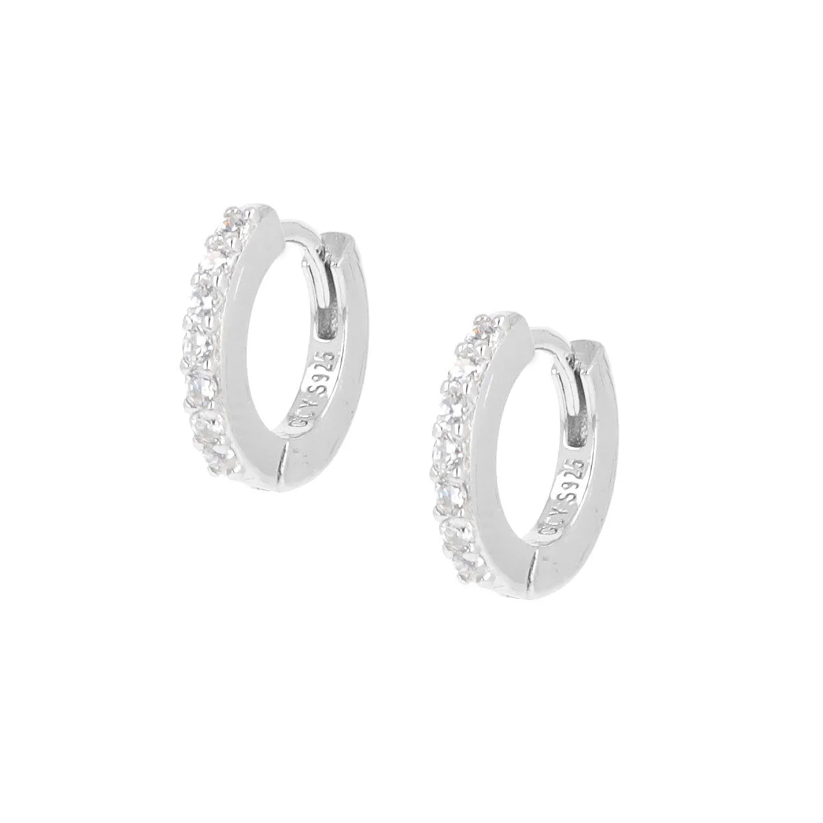 Orecchini Cerchio Tennis Mania Zirconi Bianchi