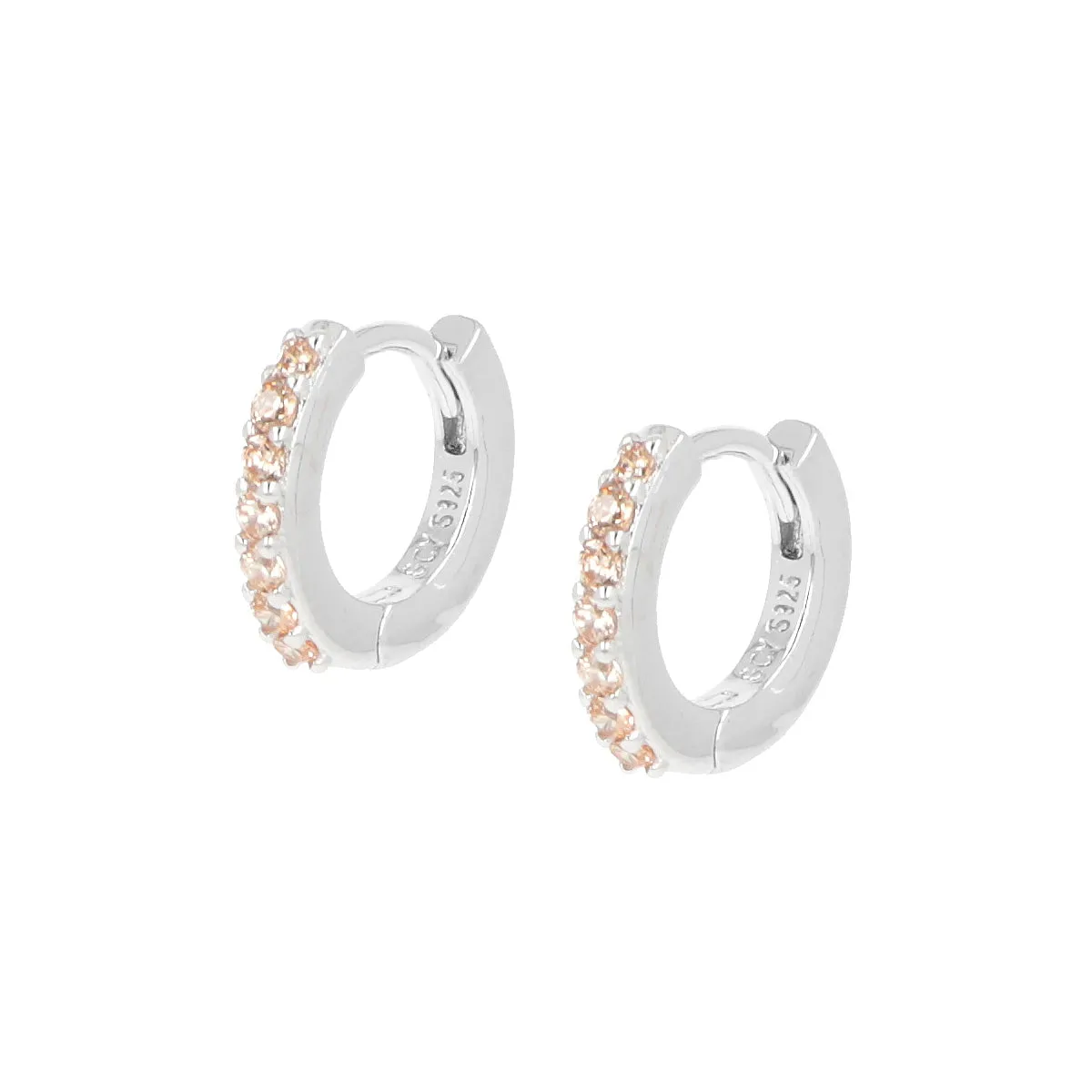 Orecchini Cerchio Tennis Mania Zirconi Champagne