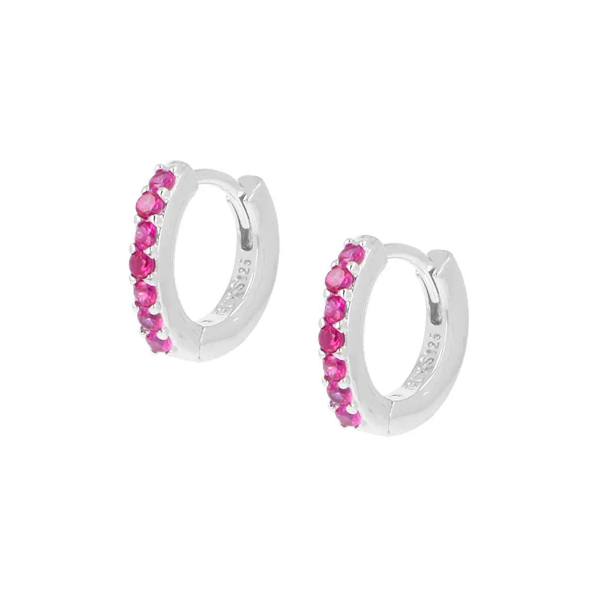 Orecchini Cerchio Tennis Mania Zirconi Fucsia