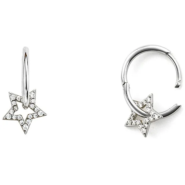 Orecchini in argento donna gioielli 4US Cesare Paciotti con stelle pendenti 4uor5761w