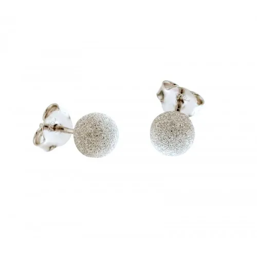 ORECCHINI SFERA IN ORO BIANCO 18 KT DA 9 MM